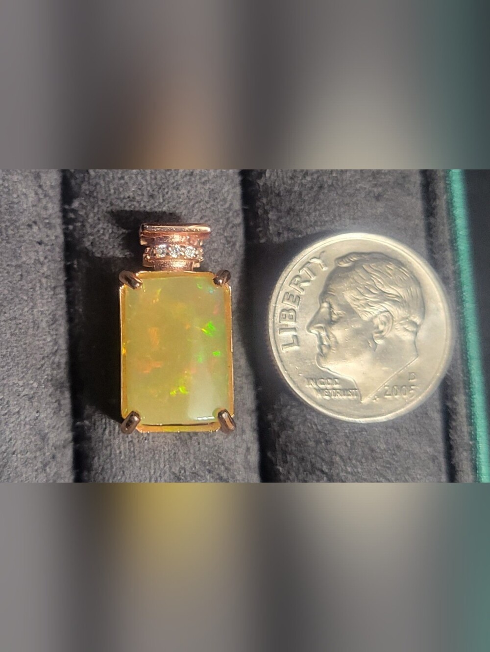 Rose Gold Opal Pendant - Picture 5 of 5